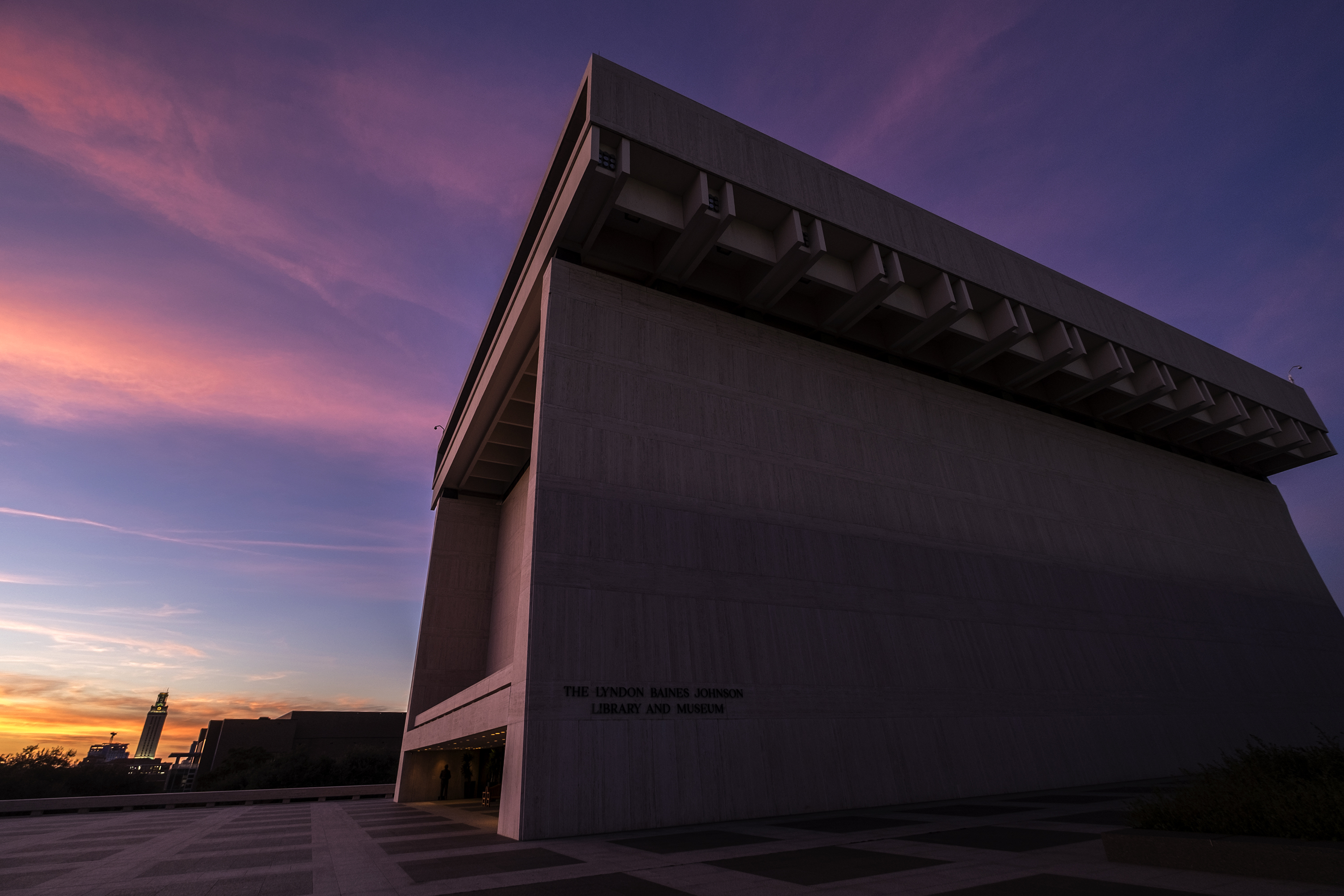 LBJ Presidential Library at Sunset